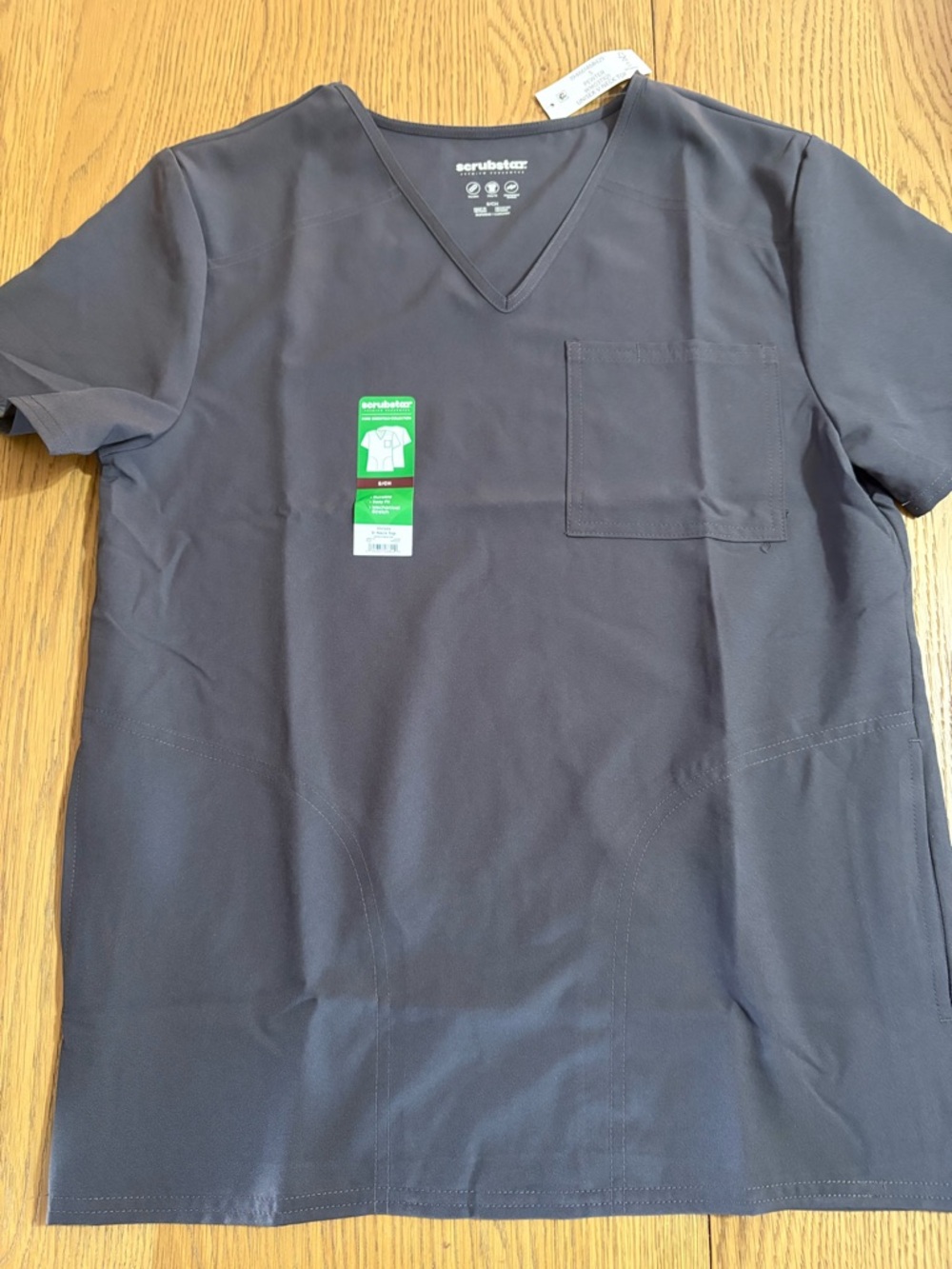 Scrubstar Men’s V-Neck Short Sleeve Top in Charcoal Gray